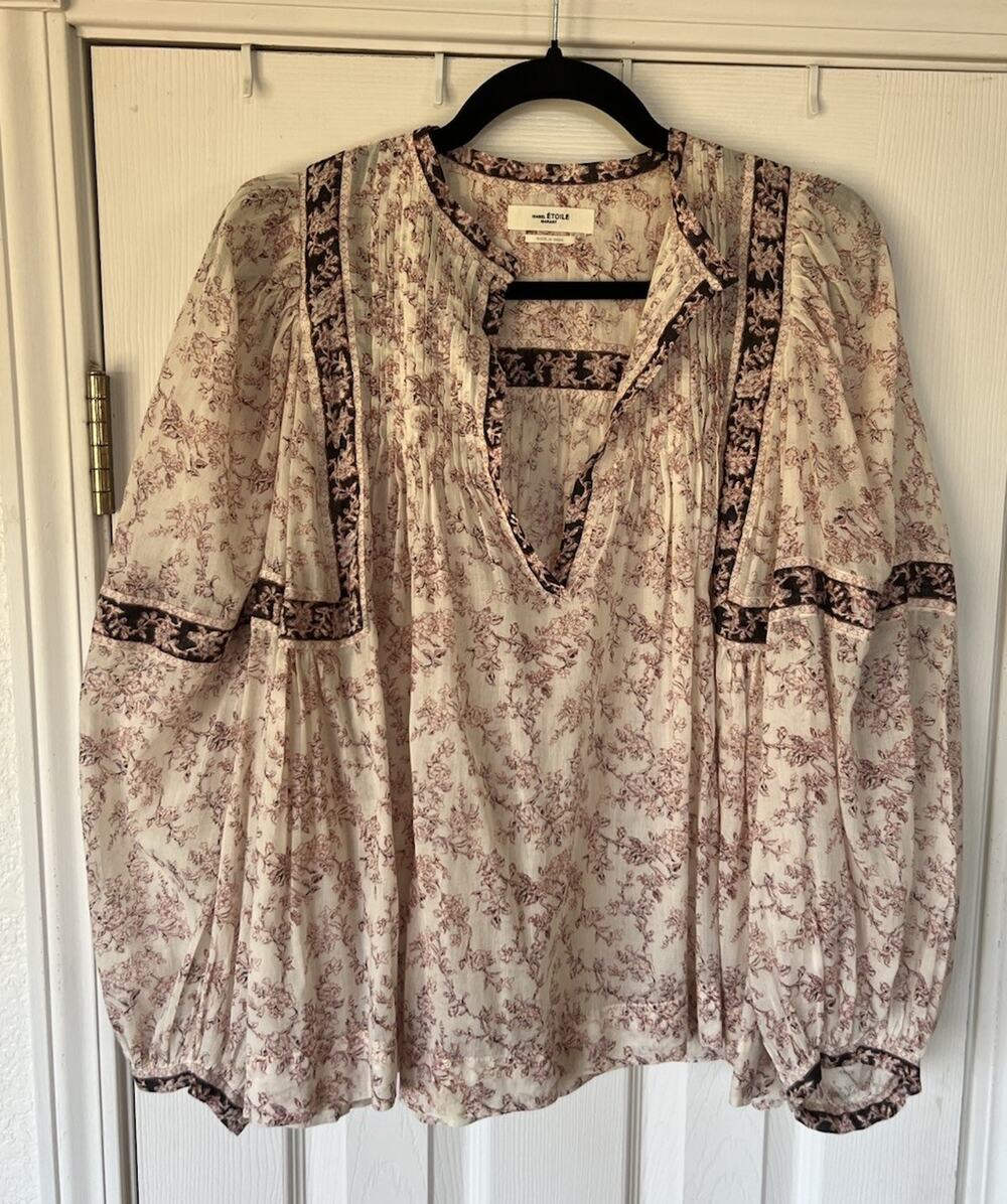 Isabel Marant Estoile Violette Top In Ecru Boho Size 38 Medium